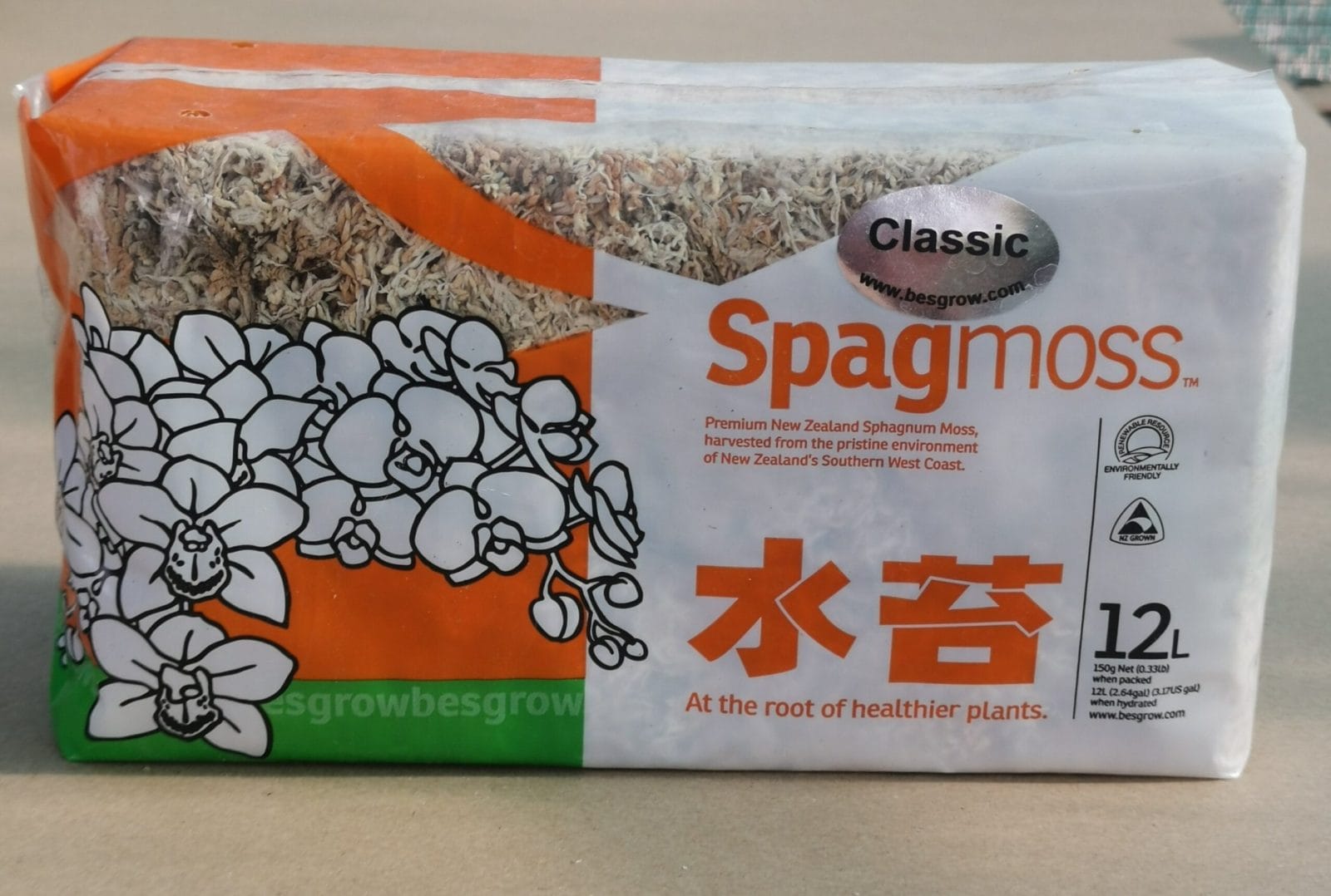 Sphagnum Moss 12l musgo desidratado natural para orquídeas