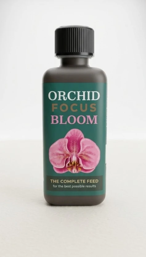 Embalagem de fertilizante Orchid Focus Bloom 300ml para nutrição e floração abundante de orquídeas