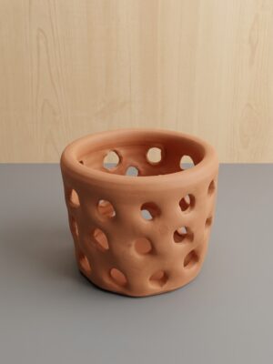 Vaso de Barro 17cm de terracota porosa com furos de drenagem para cultivo de orquídeas